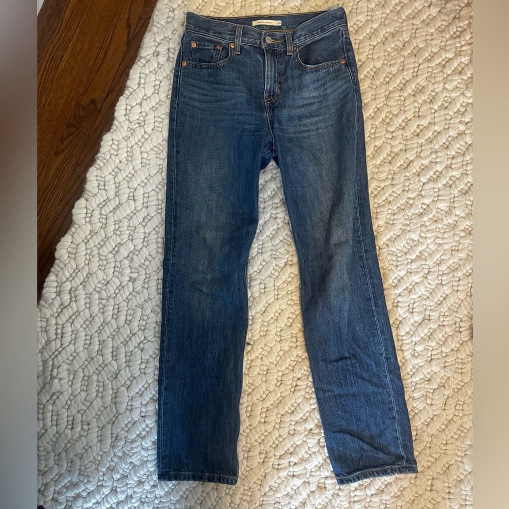 Levi's Blue Straight Leg Jeans for Women
